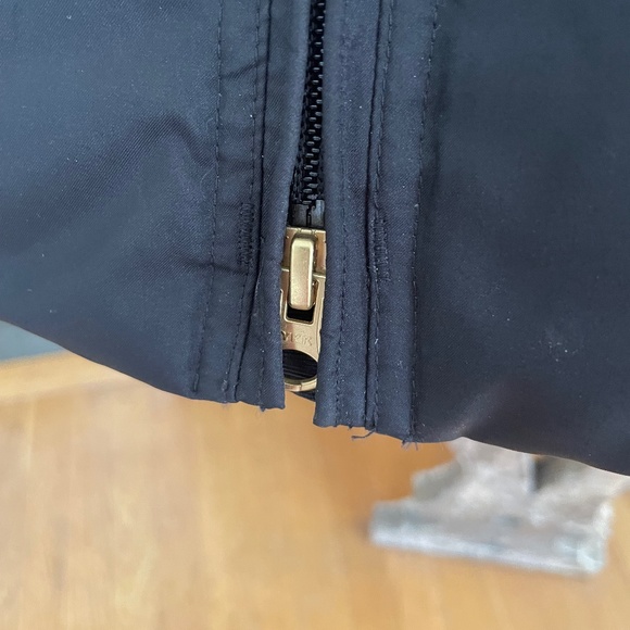 Lands End insulated coat with detachable faux fur edged hood. - Picture 7 of 11